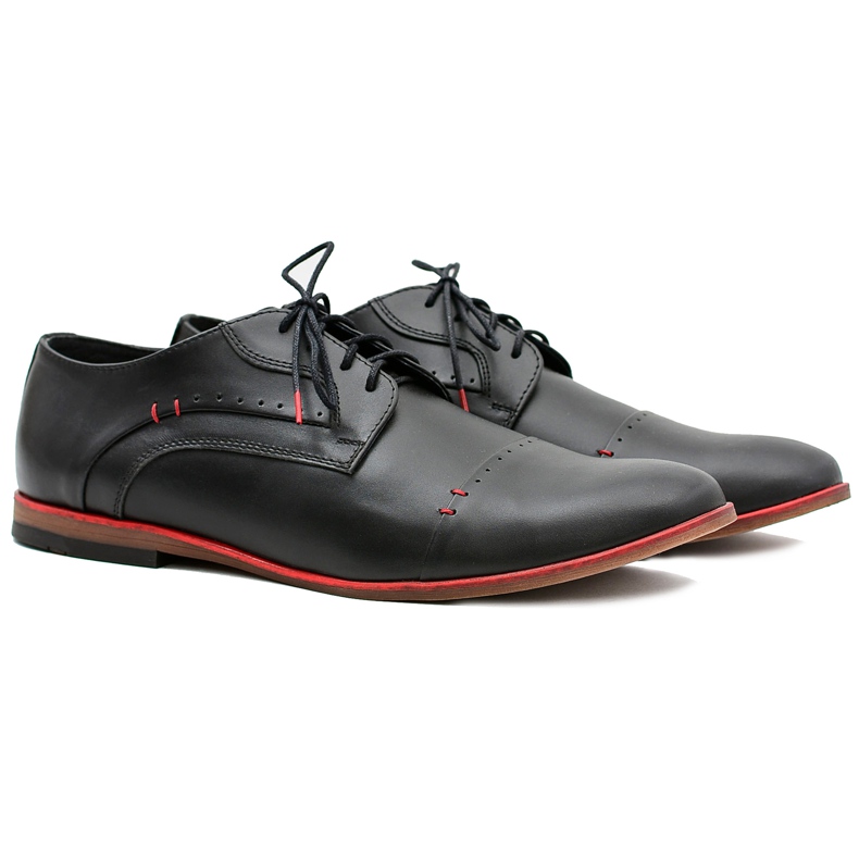 Gejms Sapatos elegantes masculinos de couro preto Isacco