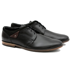 Gejms Sapatos masculinos de couro preto Luca