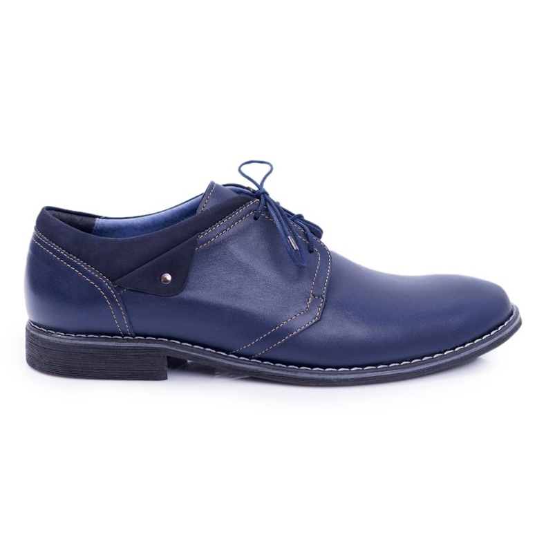 Bednarek Polish Shoes Brogues masculino Bednarek elegante couro azul marinho Oliviero