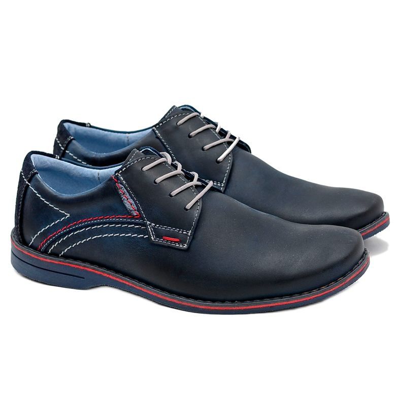Gino Tuzzi Sapatos de couro azul marinho da Martin