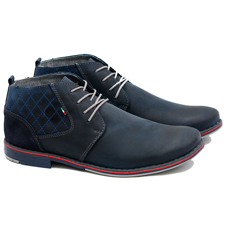 Gino Tuzzi Grenade Masculino Couro Sapatos Graziano azul marinho