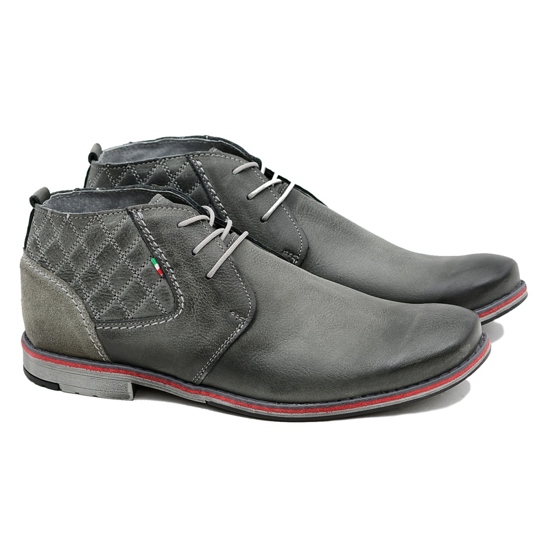 Gino Tuzzi Sapatos de couro masculino cinza Graziano