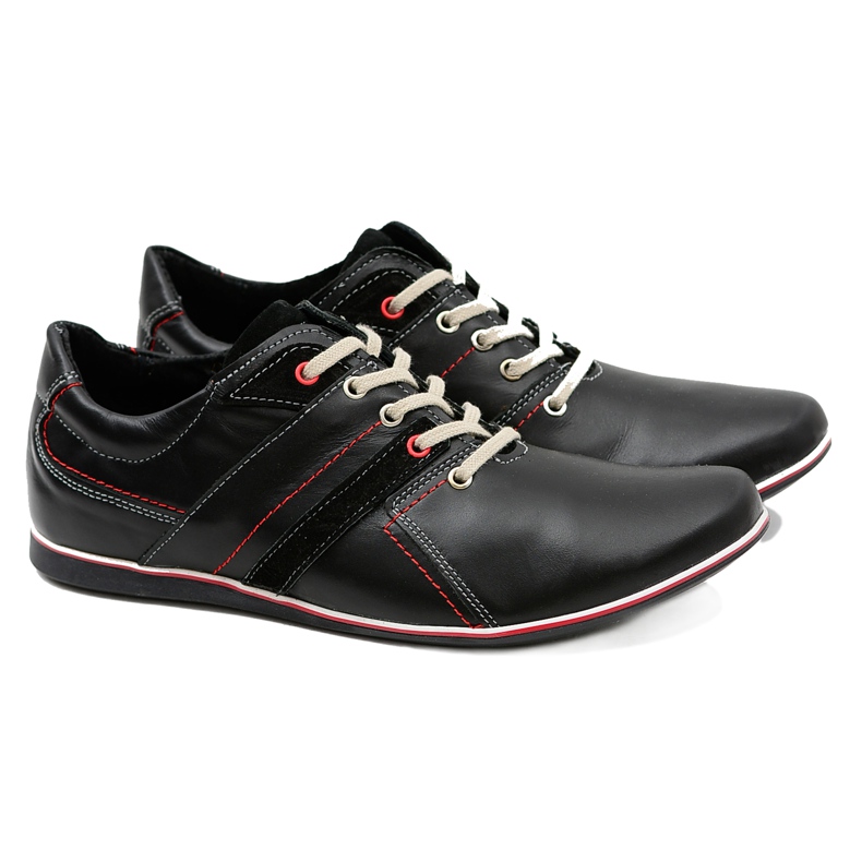 Mario Boschetti Calçados casuais masculinos de couro preto