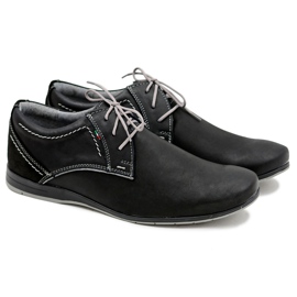 Gino Tuzzi Sapatos casuais masculinos de couro cinza preto Badoo