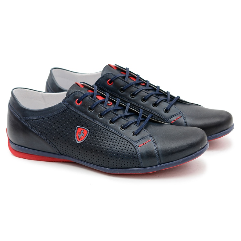 Joker Sapatos de couro azul marinho masculino Jerry