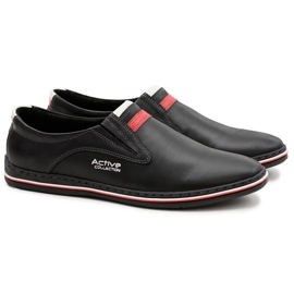 Joker Sapatos masculinos de couro preto deslizantes Mellos