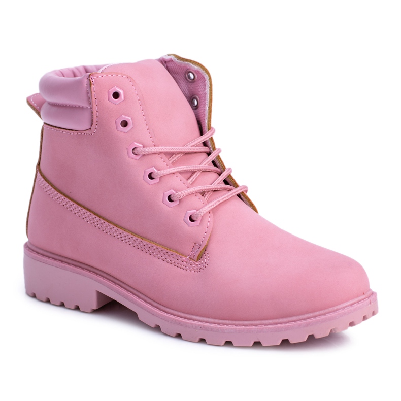 SEA Botas de madeira pastel feminino em pó rosa Lucy