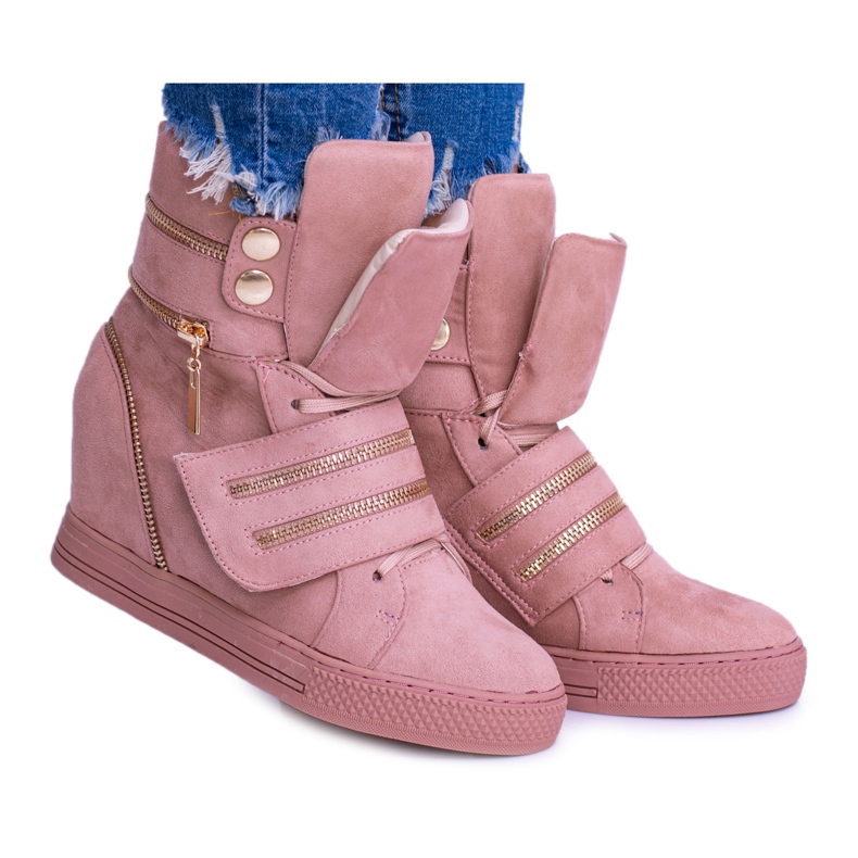 Tênis feminino Lu Boo On Wedge Pink Fluff rosa