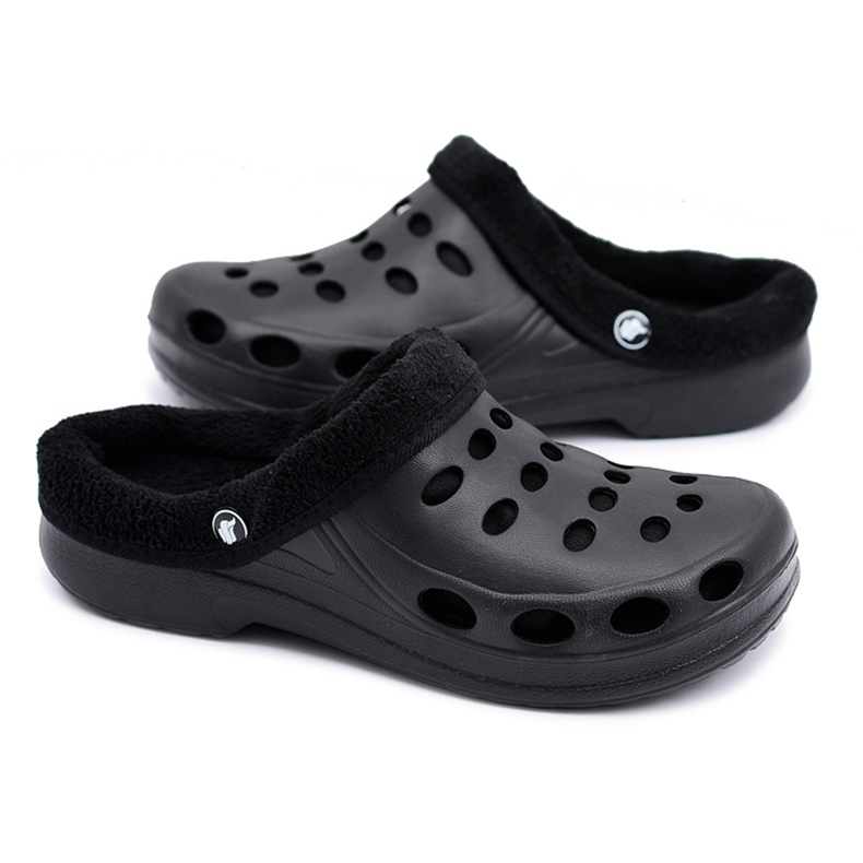 Flameshoes Chinelos masculinos, sandálias quentes pretas Kroks Eva preto