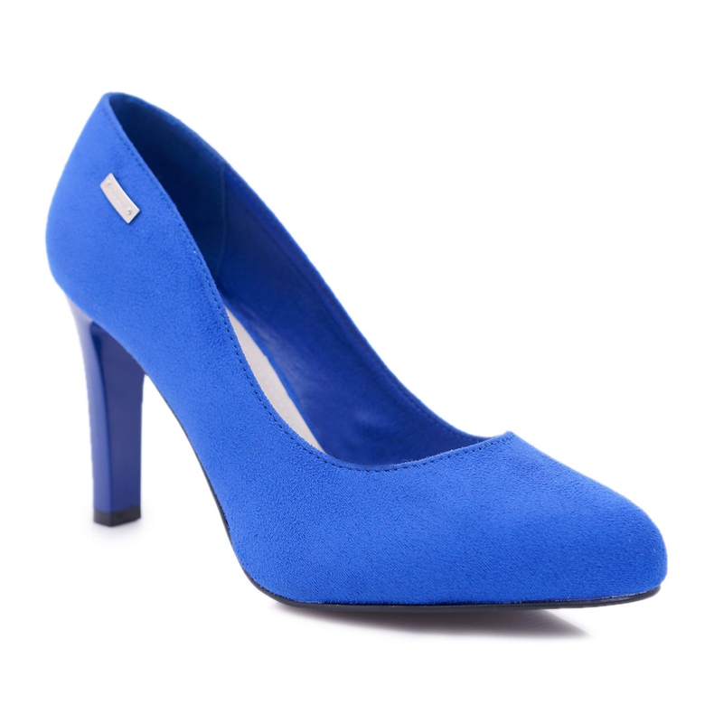 Sapatos femininos de salto Sergio Leone Suede Indigo Campbell azul