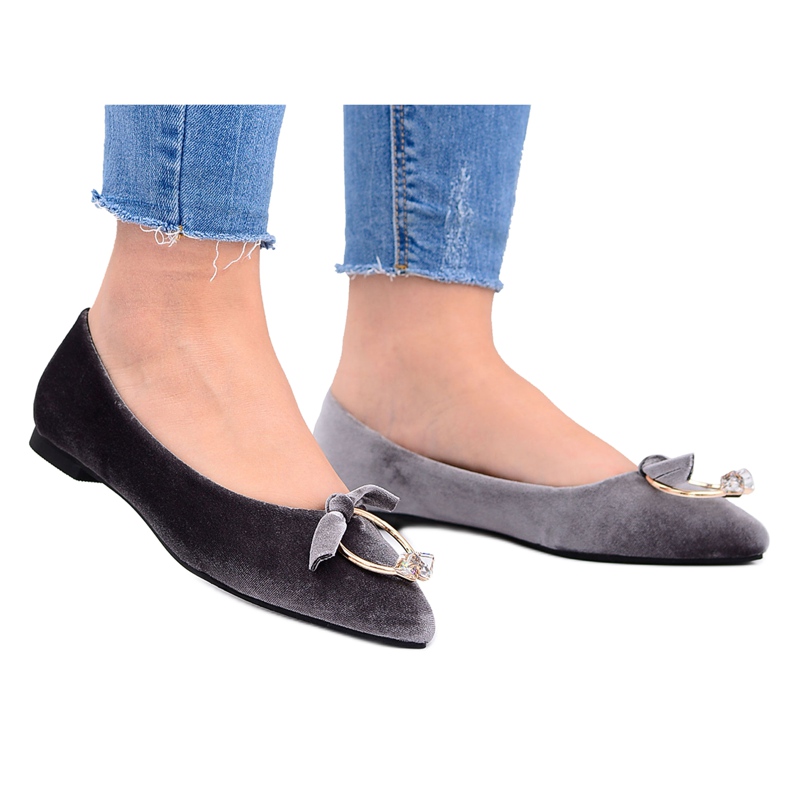 Lu Boo | Grey Velvet Ballerinas Earring Septum cinza