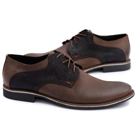 Neex | Controle de calçados masculinos de couro marrom polonês