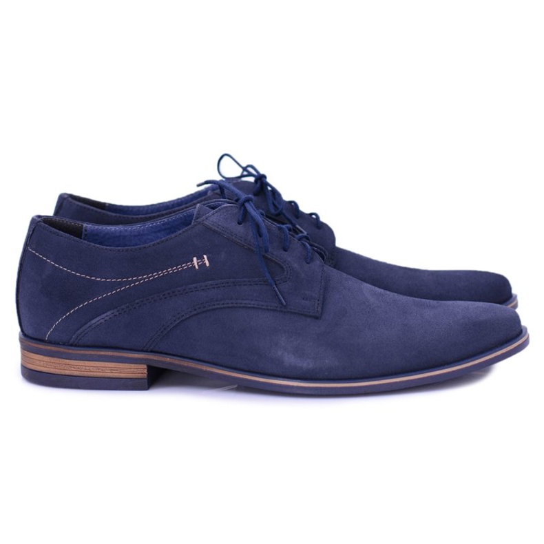 Bednarek Polish Shoes Brogues masculino Bednarek elegante couro camurça azul marinho Eligio