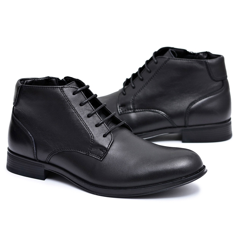 EVE Sapatos masculinos de couro preto Artemigo