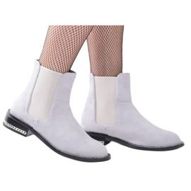 Botas cinza feminino Botas Jodhpur com correntes Lu Boo Tennes