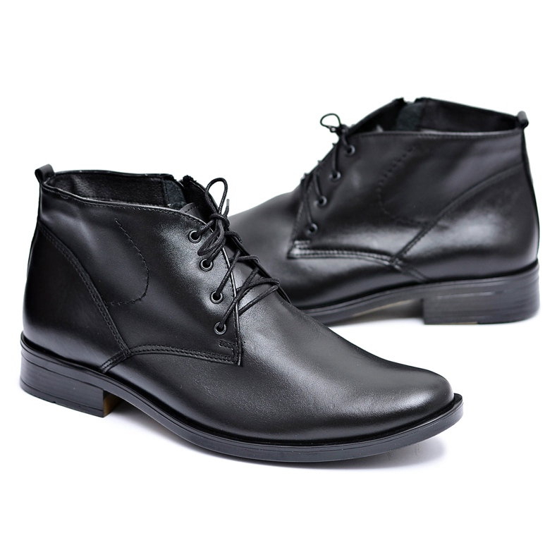 Lema Botas masculinas de couro preto aquecidas com lã Donavan