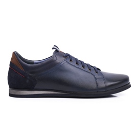 Sapatos esportivos masculinos de couro azul marinho Nikopol Achilles azul-marinho