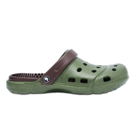 Flameshoes Chinelos de jardim masculino Kroks Eva Green marrom verde