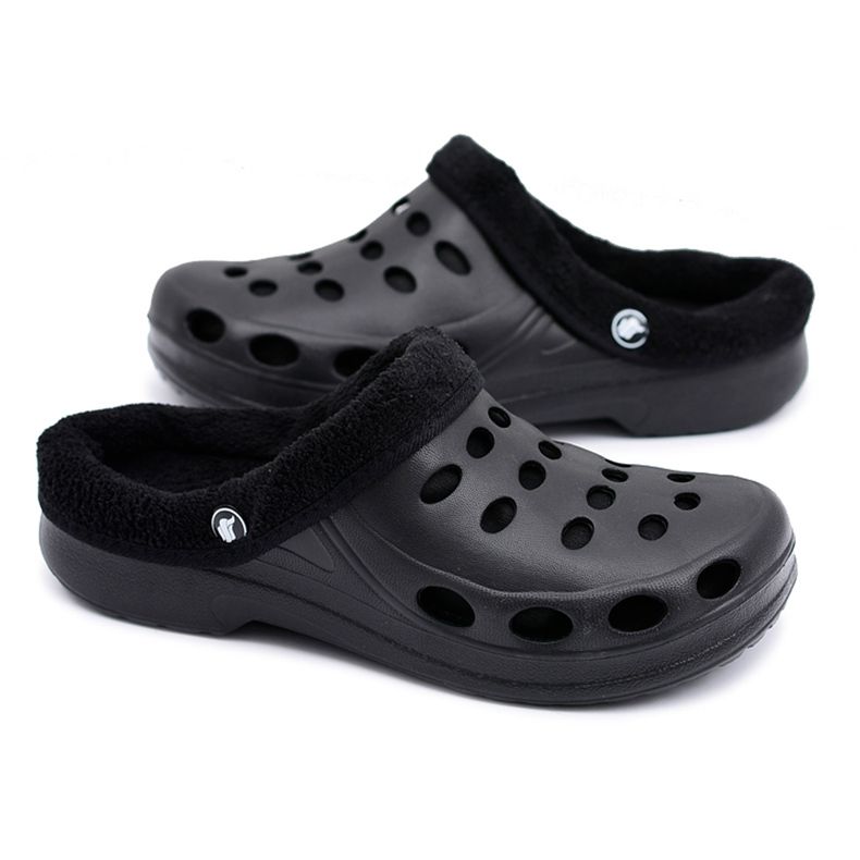 Flameshoes Chinelos femininos quentes preto Kroks Eva