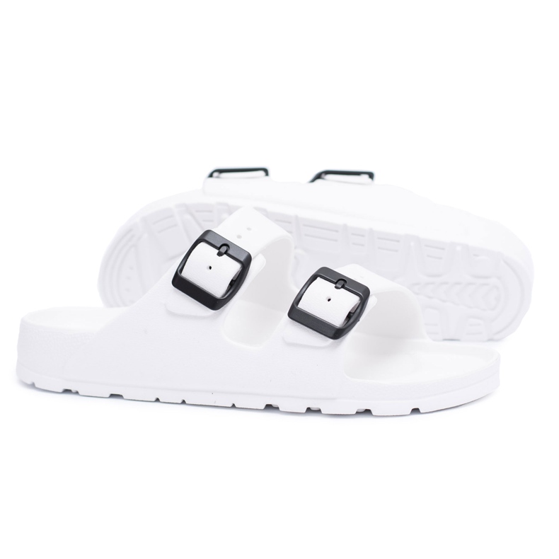 Flameshoes Chinelos femininos claros jardim branco