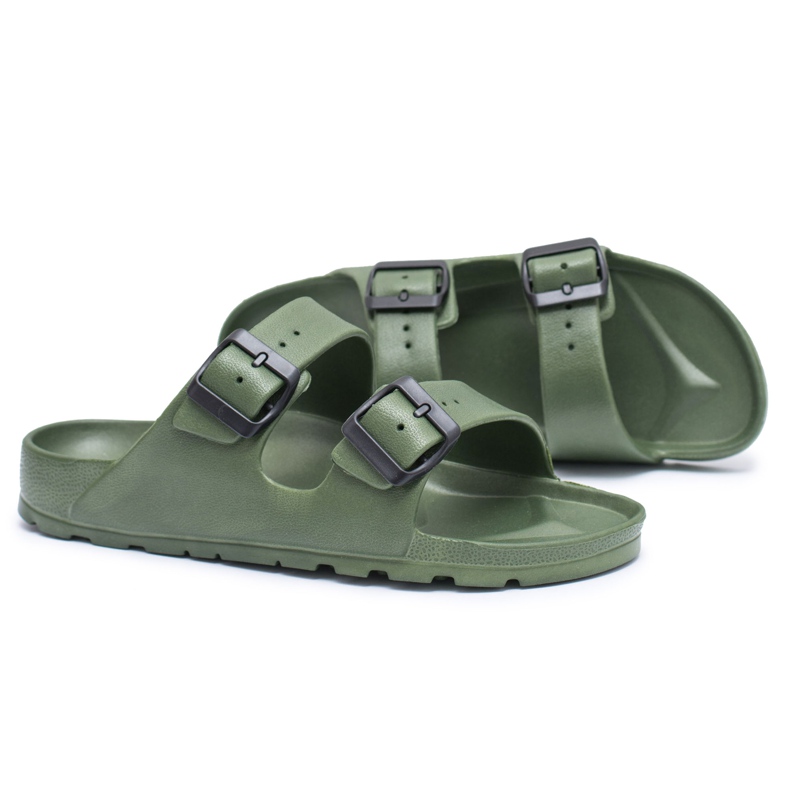 Flameshoes Chinelos masculinos Olive Garden Light verde