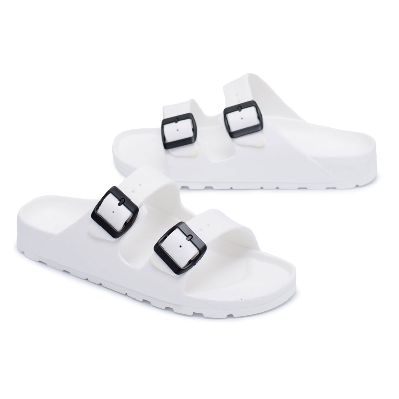 Flameshoes Chinelos leves de jardim branco masculino