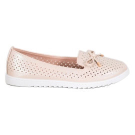 Weide Mocassins perfurados com glitter marrom