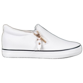 SHELOVET Sapatilhas brancas com zíper branco SHELOVET Sapatilhas brancas com zíper branco