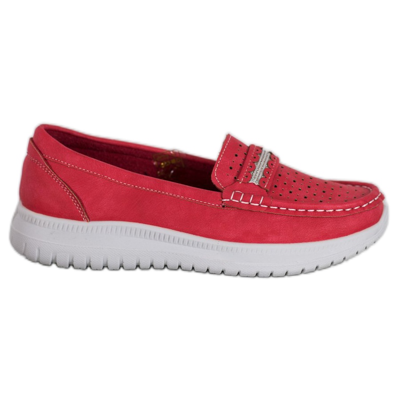 Small Swan Mocassins na plataforma vermelho