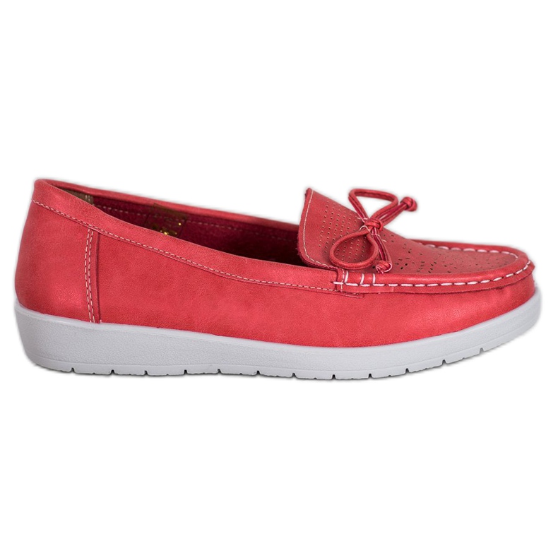 SHELOVET Mocassins confortáveis vermelho