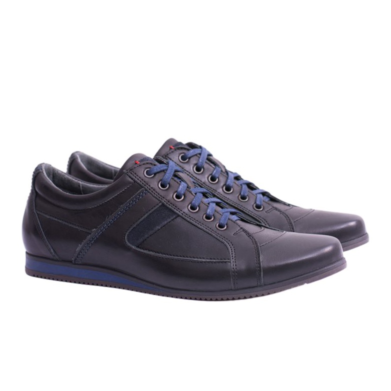 Neex Sapatos esportivos masculinos de couro Sferis preto