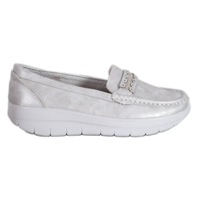 SHELOVET Mocassins confortáveis ​​na plataforma cinza