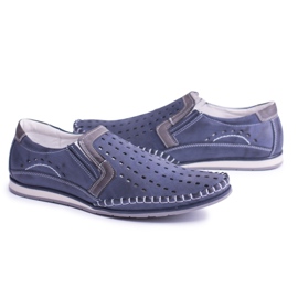 Iguana Mocassim de couro masculino mesner azul marinho azul-marinho