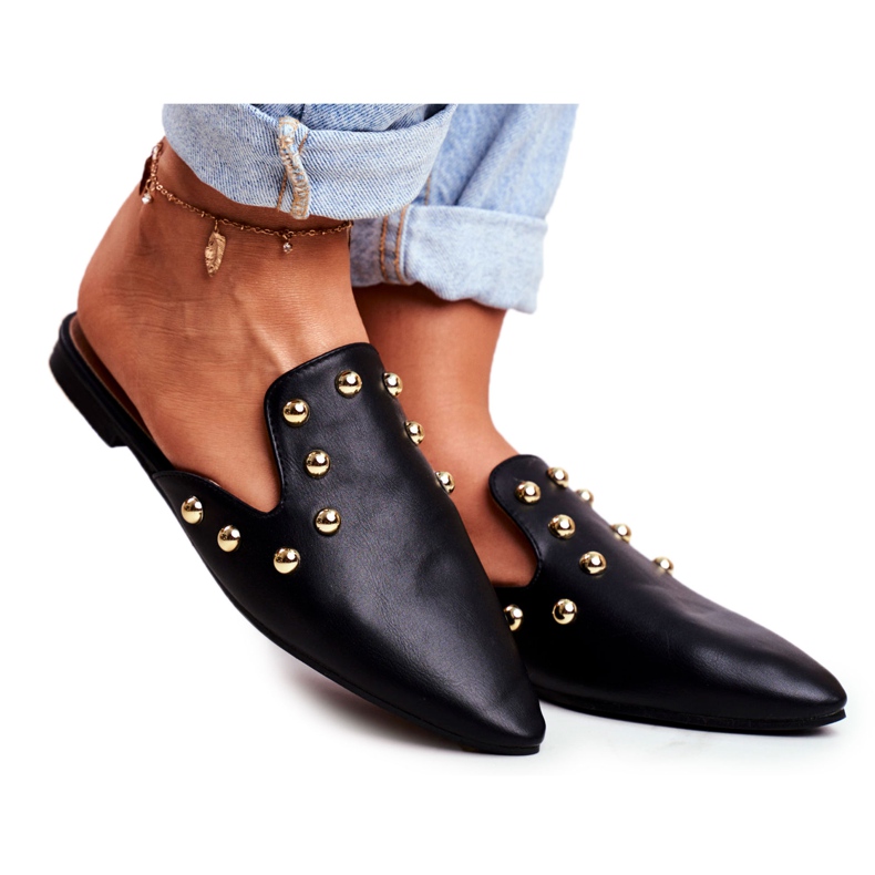 Mula Seniorita de chinelos Lu Boo feminino preto