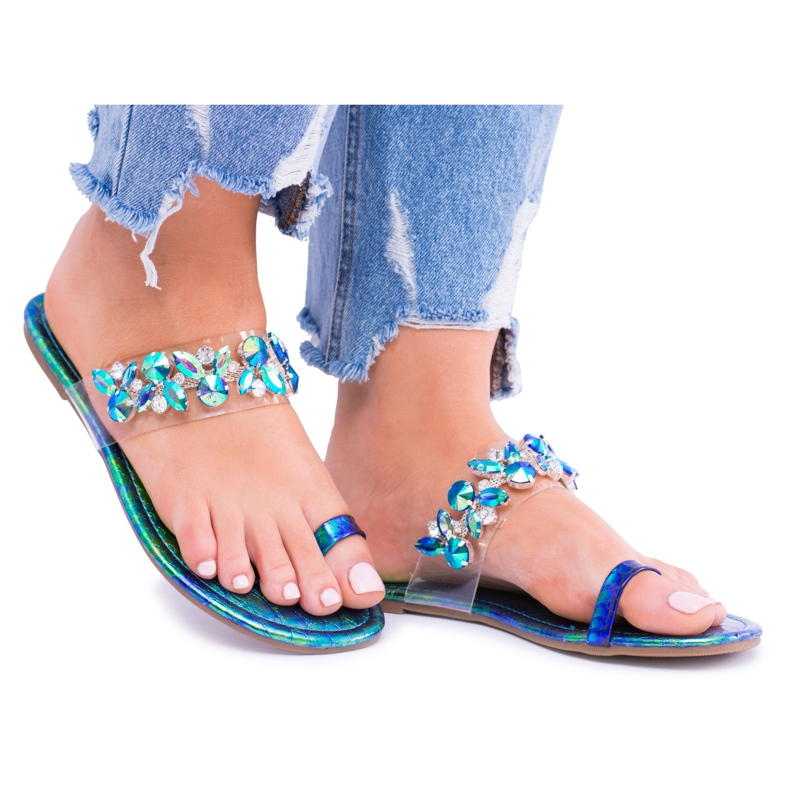 Lu Boo Elegant Gasoline Chinelos Lantejoulas Tanut multicolorido