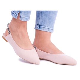 Bailarinas de camurça rosa de Lu Boo em Macron de strass Spitz Bailarinas de camurça rosa de Lu Boo em Macron de strass Spitz