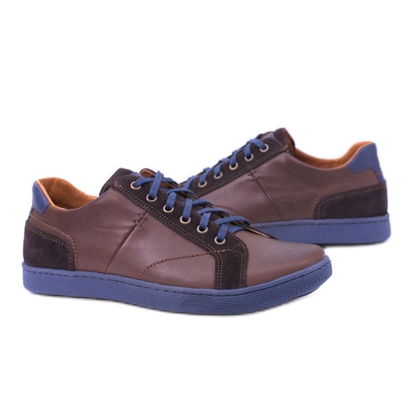 Neex Sapatos Ender Casuais Masculinos de Couro Marrom Escuro castanho