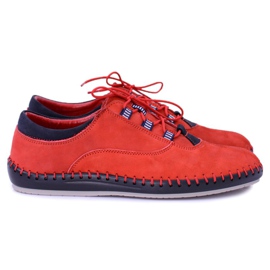 KENT Couro Masculino Sapatos Casuais Vermelho Bill