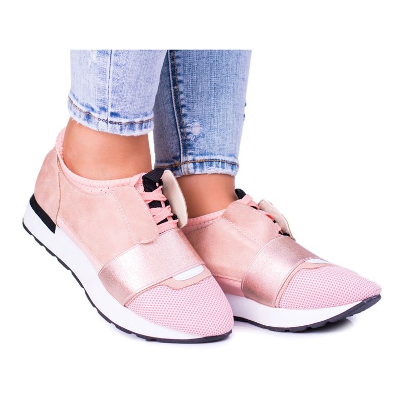 Sapatos esportivos rosa feminino Madoni Lu Boo