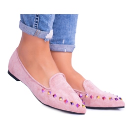 Lu Boo Pink Lords Jatos Iridescent Suede Spike rosa Lu Boo Pink Lords Jatos Iridescent Suede Spike rosa