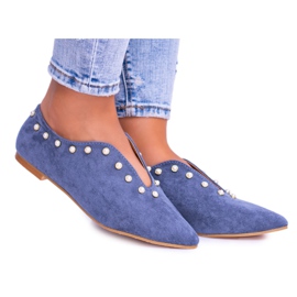 Sapatos Lu Boo Azul com Recortes de Contas Merseo Sapatos Lu Boo Azul com Recortes de Contas Merseo