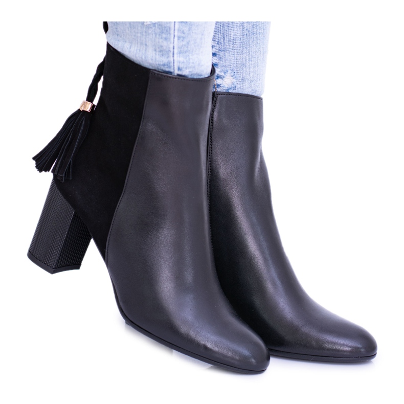Botas femininas negras com salto Laura Messi 1821 preto