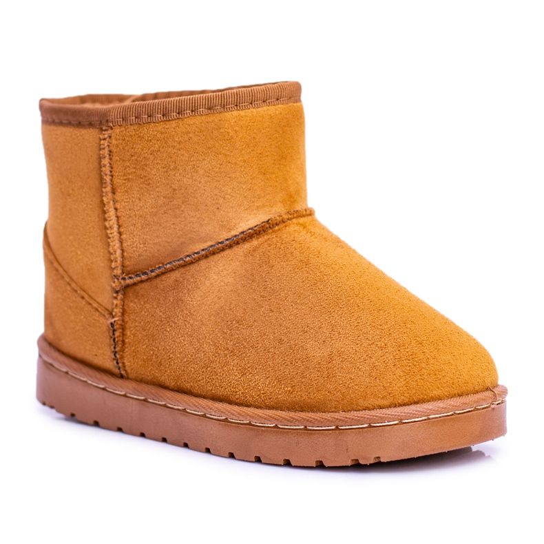 FRROCK Botas de neve juvenis quentes para crianças Khaki Gooby amarelo