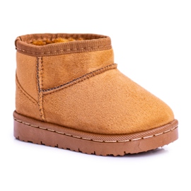 FRROCK Botas de neve juvenis quentes para crianças Khaki Gooby marrom