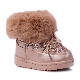 FRROCK Botas de neve infantis quentes com pele de raposa de cristal de champanhe rosa amarelo FRROCK Botas de neve infantis quentes com pele de raposa de cristal de champanhe rosa amarelo