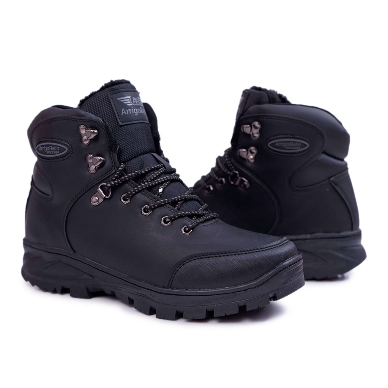 Ax Boxing Sapatos de trekking masculinos Black Hear com pele preto