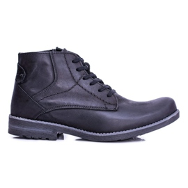Botas de couro masculino com zíper preto quente Komodo 731