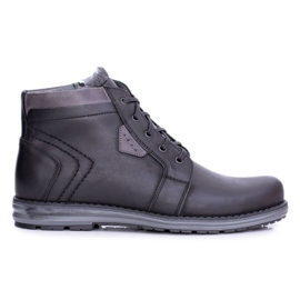 Polbut Botas quentes masculinas negras Verno preto