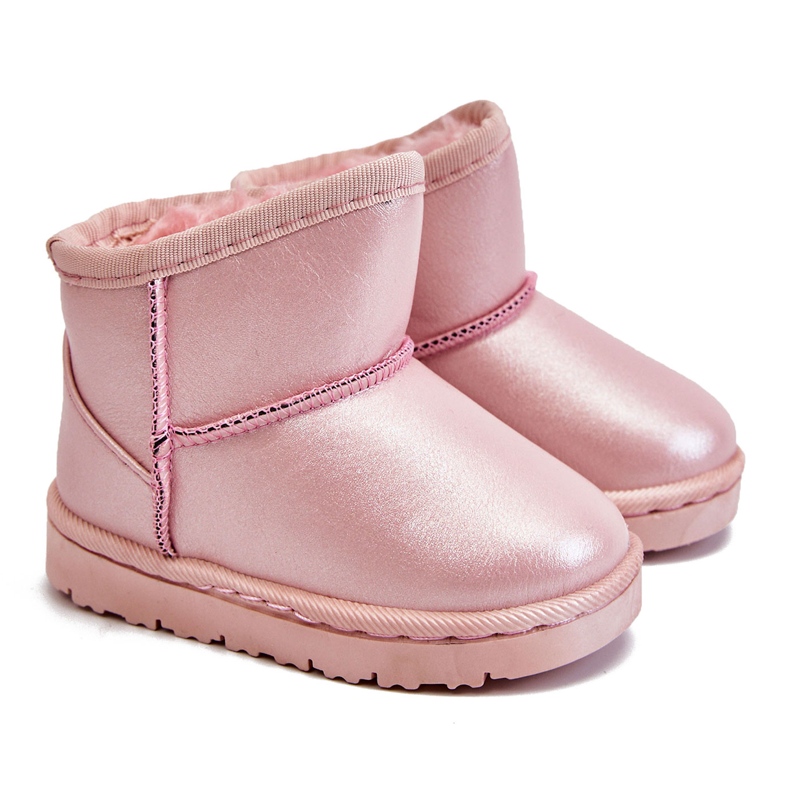 FRROCK Botas Scooby de neve rosa para crianças quentes