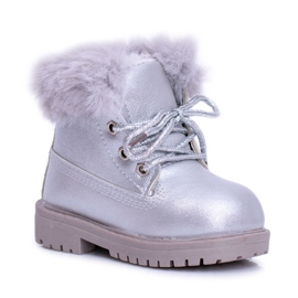 BM Trappers Fobos de Botas Infantis Prateadas Quentes prata prata